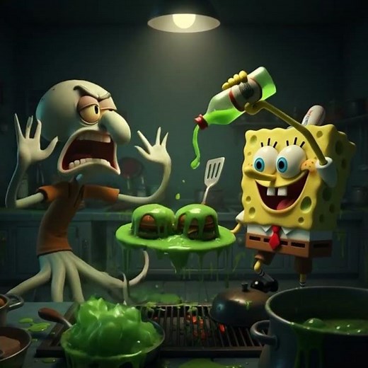 SpongeBob found a cookbook and was proud of it.