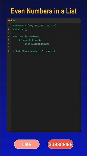 Python List Even Number Find | Beginner to Pro Method 🔥 | Python Interview Question #python #coding