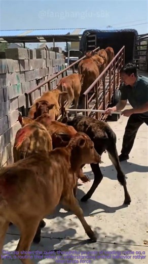 Gentle cattle loading: How farmers guide cows onto trucks