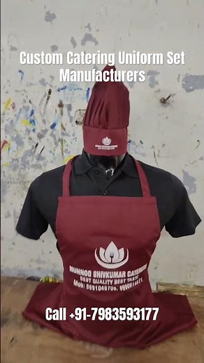 Custom Catering Uniform Set | Premium Apron & Chef Cap Printing for Restaurants & Caterers #short