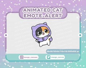Animated Calico Cat Emote-alert/spin Emote-alert - Etsy