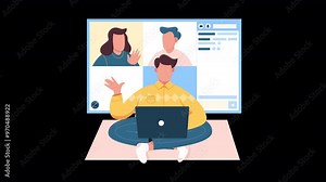 Online Meeting Animation HD On Alpha