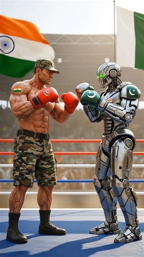 🇮🇳 "Indian Army vs 🇵🇰 Pakistani Robot 🤖💥 The Battle Fight ⚔️ #army #ai #shorts #fyp"
