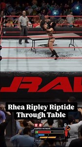 Rhea Ripley Riptide Through a Table!