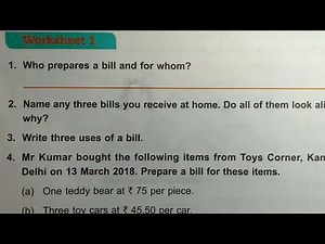 Math class 5 unit 14 worksheet 1 dav public school ।। DAV Class 5 unit 14 worksheet 1।। Bill