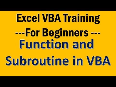 Excel VBA Tutorial 10-Function and Subroutine in Excel VBA Programming