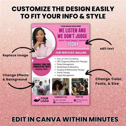 Therapist Flyer Template, Counseling Flyer, Therapist Template, Business Services Flyer, Therapy Tools - Etsy