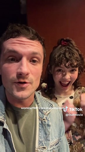 Josh Hutcherson and Piper Rubio surprise FNAF 2 fans on opening night. | Josh Hutcherson