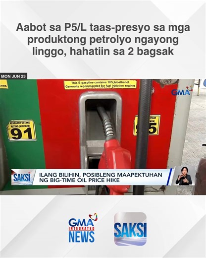 ICYMI: Pinangangambahan ang epekto sa mga bilihin ng big-time na taas presyo ng produktong petrolyo na ipatutupad sa June 24. Pumayag ang ilang oil company na utay-utayin ang pagpapatupad ng taas-presyo, pero nakukulangan diyan ang ilang transport group. | GMA News