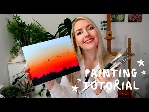 Painting Tutorial Acrylic Sunset - Painting Techniques