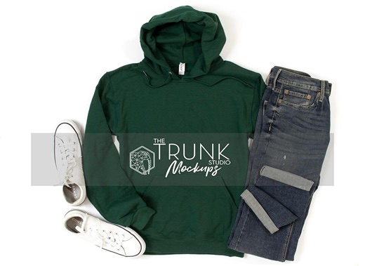 Jerzees 996MR Forest Green Mockup | Mens Hoodie Flat Lay | JPG - Etsy