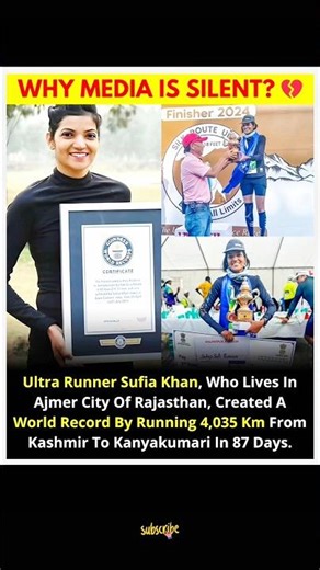 Sufia Khan's World Record Run | Kashmir to Kanyakumari