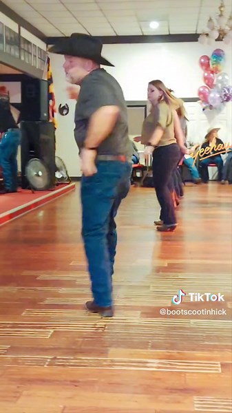 Old Man Line Dancing in Cowboy Boots