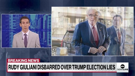 ABC News Senior Investigative Correspondent Aaron Katersky has more on Rudy Giuliani's disbarment, how it works, and what comes next for Trump's former lawyer. "He lost his law license because of a series of false statements he made about the 2020 election." | ABC News Live