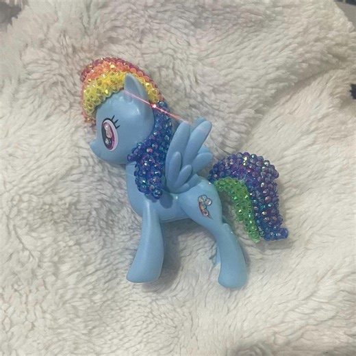 Handmade Rainbow Dash MLP Bedazzled Figure - Etsy