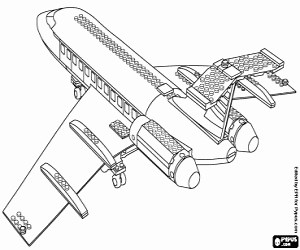 A Lego airplane coloring page printable game