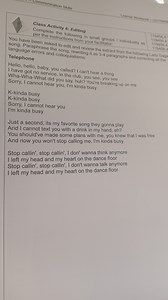 Class Activity 6: EditingComplete the following in small grou... | Filo