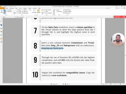 V3 ICAP Model Paper MS Excel Assignment 1 and 2
