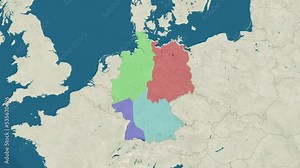 Zoom in to the map of Germany divisions with time