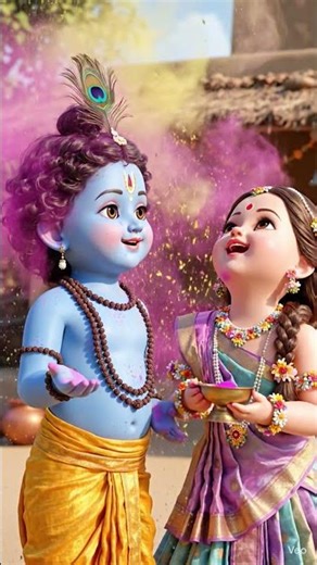Baby Krishna’s Holi with Radha #Shorts #viral #trending #radhakrishna #love