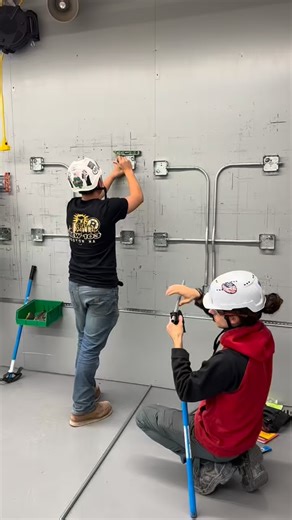 Shop class in action. Our first-year IBEW 103 apprentices are already showing real progress with their conduit bending! #IBEW103 #PoweringBoston #ElectricalApprentice #SkilledTrades #UnionStrong #ConstructionLife #TradeProud #UnionBuilt #ElectricalTraining #Apprenticeship #BuildingTheFuture #LaborStrong #IBEW | International Brotherhood of Electrical Workers, Local 103