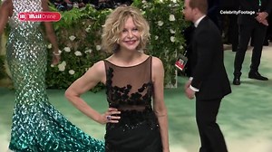 Meg Ryan makes the rare move of flashing her tummy