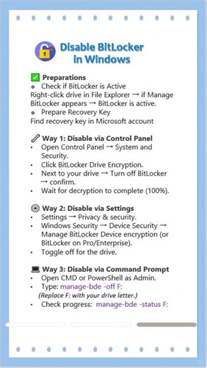 🔓 Want to Turn Off BitLocker on Windows 11/10? Here's the Easiest Way!#bitlocker #windowstips