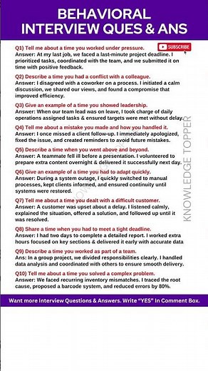 7 Behavioral Interview Questions and Answers