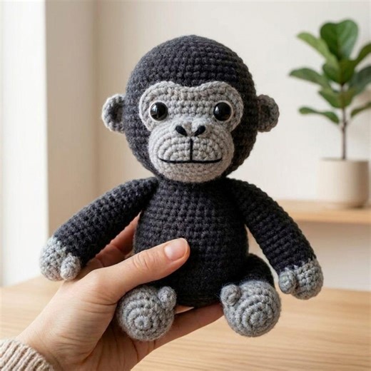 Easy Gorilla Amigurumi Crochet Pattern : Beginner Animal Crochet Tutorial (PDF Download) - Etsy