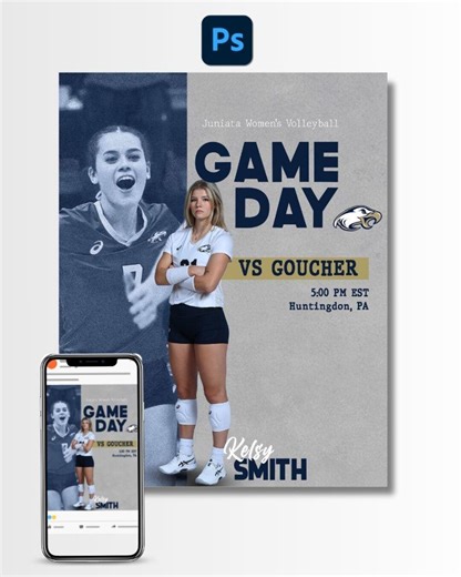 Game Day Graphic | Collegiate Sports Marketing Template | Custom Athlete Feature Poster | Digital Download - Etsy