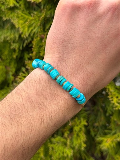 Blue Shell Stretchy Bracelet, Men’s Sliding Knot Bracelet - Etsy
