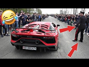 Supercars Leaving Cars & Coffee Brescia | Crowd Goes CRAZY + POLICE Officer!