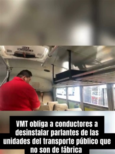 VMT obliga a desinstalar dispositivos sonoros no originales en buses del transporte colectivo El Viceministerio de Transporte (VMT) realiza controles para desinstalar dispositivos sonoros que no son de fábrica en unidades del transporte colectivo, en cumplimiento del artículo 240 del Reglamento General de Tránsito, informó la institución. Según el VMT, todo dispositivo que no sea original de fábrica está siendo retirado en el momento en que se notifica la infracción. Además, la institución está 