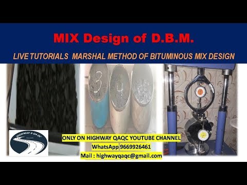 DBM (Bituminous) Mix Design | Marshall Stability Test Method Complete Tutorial