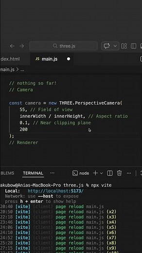 Learn a bit about camera position in Three.js