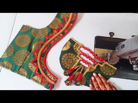 Blouse back neck design || Blouse designs || cutting and stitching back neck blouse design