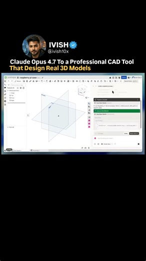 Someone connected Claude Opus 4.7 to a professional CAD