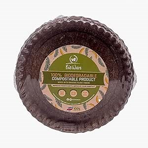 Compostable Ware by BioWare Costa Rica 100% Biodegradable Compostable Plates Made With Banana Plant Fibers, Water Resistant, Eco-Friendly, Sustainable, Odor Free (20, 7x10 Inch), Brown