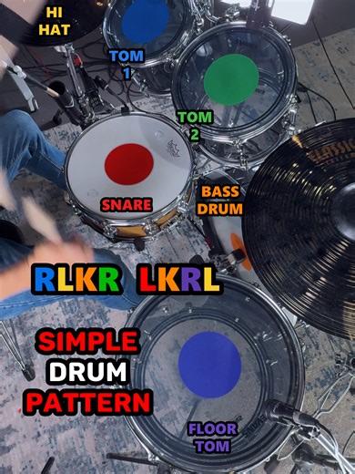 Simple drum pattern every drummer should know. This drum lesson shows a simple drum pattern that helps improve stick control, timing, coordination, and overall drum technique. Practicing drum patterns like this will help drummers develop stronger hands, better control, and smoother movement around the drum set. Start slowly, keep your strokes even, and lock in your timing as you practice this drum exercise. #drums #drumming #drumlesson #drumpractice #drummers #drumpattern #learn drums #drumtechn