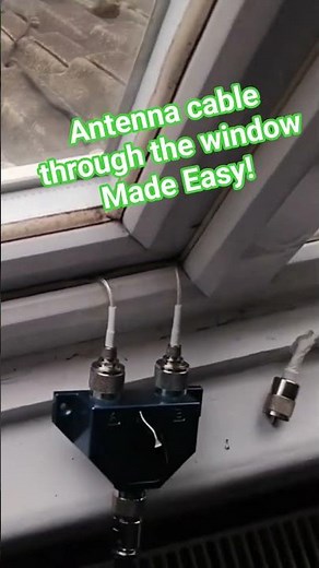 Antenna coaxial cable through the window. Simple solution... #radioantenna #antenna #hamradio