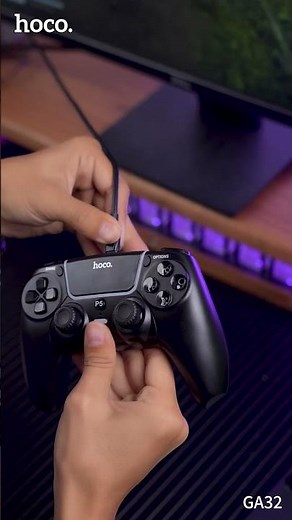 hoco. GA32: беспроводной игровой контроллер для PS5 с 6-осевым гироскопом, RGB-подсветкой и тачпадом