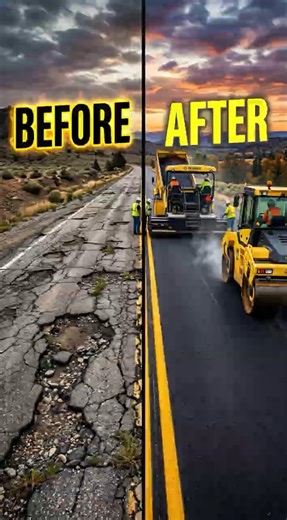 Oddly Satisfying Road Paving | Full Street Transformation #4k #automobile #luxurybeachhouse