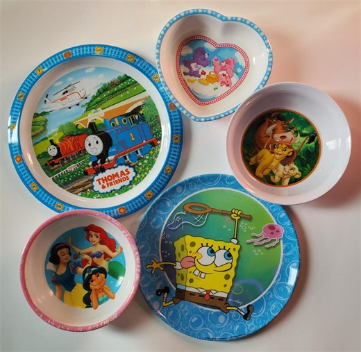 Vintage Cartoon Kids Plates & Bowls - 90s, Early 2000, Cartoon Dish - Etsy