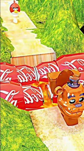 Peppa Pig carefully crossing the wooden bridge over lava! #PeppaPig #Lava