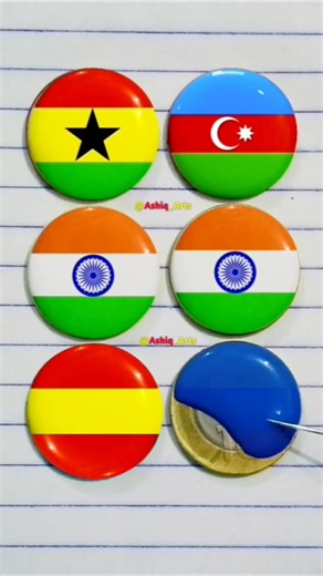 World Flag Art in Circular Design 🇦🇿🇮🇳 | Flag Making Art | #shorts #flags #trending