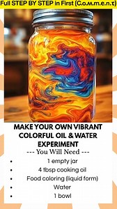 15K views · 114 reactions | Make Your Own Vibrant Colorful Oil & Water Experiment Looking for a simple but mesmerizing science activity? This oil and water experiment is full of color, movement, and wow factor. Kids will love watching vibrant drops swirl, sink, and burst into beautiful patterns. | Kira Recipes | Facebook
