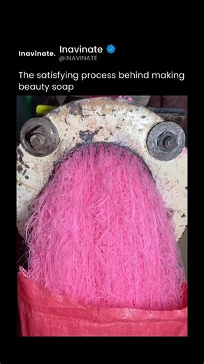 Inavinate on Instagram: "Beauty soap is made through a carefully controlled factory process that blends chemistry, heat, and precision molding. It begins with mixing natural oils or fats (such as coconut, palm, or shea) with an alkaline solution to trigger saponification, the reaction that turns liquids into solid soap. Once the soap base forms, fragrances, colors, moisturizers, and skin-safe additives are blended in. The mixture is then poured into large molds or extruded into long slabs, coole