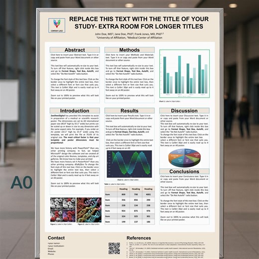 Research Poster Template A0 Portrait | Editable Powerpoint for Academic, Medical & Scientific Conference - Etsy UK