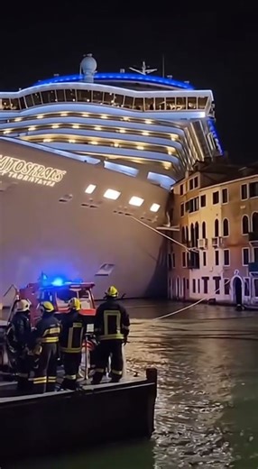 Cruise Liner Crashes into Canal Rescuers in Shock! #omg #viral #shorts