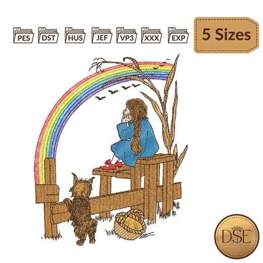 Wizard of Oz, Rainbow Embroidery Design Files - Etsy